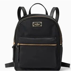 Kate Spade Black Bradley Backpack with Gold Zippers